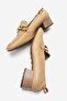Ferviya Women's Genuine Leather Low Heel Loafer Shoes Caramel - 6