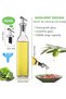 Oil Dispenser , Pack of 2 Cooking Oil and Vinegar Cruet, 500ml Clear Glass Bottles (Style-A) - 2