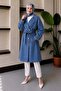 Mila Double Button Denim Trench Coat Light Blue 19290 - 4