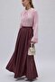 Pleated Linen Skirt Plum - 6