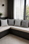 Black and White Geometric Bohemian Patterned Set of 4 Decorative Throw Pillow Covers - 2