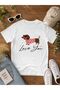 Women's Basic Love You Digital Printed T-Shirt