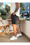 Thin Denim Shorts with Drawstring Waist - 2