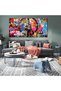 True Love Always Wins Graffiti Canvas Wall Art | 50x100 Inches Gallery Wrapped | Street Art with Soldier Dove Peace Sign | Modern Urban Decor - 4