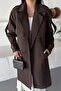 Women's Long Linen Trench Coat |   Double-Breasted Collar Belted Double-Button Oversized Trench Coat - 3