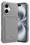 Aconcept iPhone 17 Kelvin Silicone with Business Card Holder (173622) - Gray