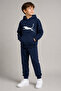 Hooded Cheetah Printed Kangaroo Pocket 2-Season Unisex Children's Tracksuit Set
