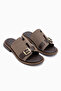 Gretha Mink Suede Buckle Women's Slippers - 3