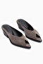 Rinesa Genuine Leather Mink Heeled Women's Slippers - 3