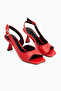 Suny Red Heeled Women's Sandals - 4