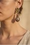 Handmade Brown Ball Ceramic and Brass Apparatus Earrings - 4