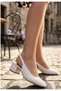 Dier Beyaz Cilt Heeled Shoes - 2