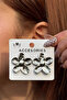 Silver Color Flower Figured Women's Earrings - 2