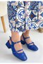 Doran Blue Skin Heeled Shoes