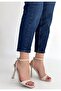 Jowin Beige Patent Leather Heeled Ankle Boots in Belt Sizes - 3