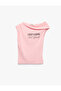 Cotton Boat Neck Short Sleeve Slim Fit Asymmetrical Printed T-Shirt