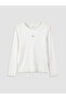 White Crew Neck Embroidered Girls' T-Shirt - 3