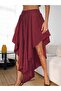 Women's Burgundy Asymmetrical Trousers - 2