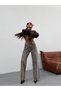 Women's Brown Snow-Washed Draped Loose-Leg Palazzo Jeans/Denim Pants