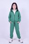 Girl's High Collar Zippered Waist Tie Elastic Leg Sweatpants Set - 3