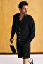 Raimo Men's 100% Cotton Cuffed Long Sleeve Comfort Fit Black Shirt - 2
