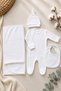 Newborn Baby Set of 4 with Booties, Overalls, Beanie, Bib, Blanket 7069 - 2