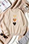 Unisex Heart Printed Crew Neck Sweatshirt - 2