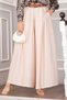 Belt Detailed Pocketed Skirted Trousers Beige - 3