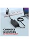 6 Way-Socket Extension Strip, White, Multi-Outlet Power Strip with Individual Switches Without Cable - 5