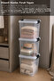 3 Pieces 20Lt Deep Organizer Box - Elora Multi-Purpose Organizer Storage Box with Lockable Lid Transparent - 4
