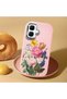 Tecno Spark Go 2 Compatible Case Camera Protector Pink Silicone Couple Phone Case with Floral Pattern - 2