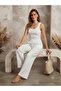 Basic Women's Elastic Waist Linen Trousers - 4