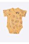 Organic Animal 3-Piece Double Breasted Short Sleeve Bodysuit Yellow - 2