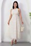 Halter Neck Embroidered Tulle Dress Grs4112 - 5