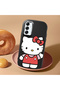Samsung Galaxy A14 Compatible Case Camera Protector Black Silicone Couple Phone Case with Kitty Pattern - 2