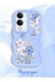 Vivo Y19E Compatible Case Camera Protector Blue Silicone Couple Phone Case Floral Pattern - 2