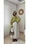 Chiffon Oil Green Blazer - 3