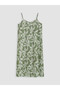 Original V-Neck Patterned Rope Strap Dress - 5