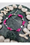 Natural Stone Pink Agate Silver Color Hematite Stone Women's Anklet - 3