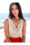 Original Draped Collar Polka Dot Blouse