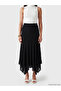 Black Asymmetrical Cut Lace Openwork Skirt - 2