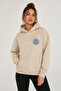 Daisy Printed Hooded 2 Thread Threaded Sweatshirt