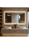 Rectangular LED Mirror 150×80 cm, Front + Back Lighting, Defogging, 3 Light Types, Touch, Peru Model