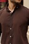 Men's Long Sleeve White Buttoned Pera Linen Shirt - 3