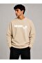 Whatever Print Detailed Crew Neck 2-Thread Sweatshirt