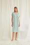 Light Green Viscose Nightgown with Lace Collar and Short Sleeves - 2