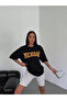 Unisex bicycle collar printed oversize t-shirt - white - 4