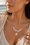 Pink Quartz Stone Tip Natural Stone Non-Tarnish Stainless Steel Women's Necklace 45 cm
