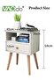 Nightstand with Drawer and Open Shelf, Modern Bedside Table with Solid Wood Legs,Nordic End Table, M - 7