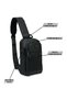Men's Waterproof 13 inch Slim Sling Crossbody Chest Backpack Daypack with USB Port, Black, CBP94550 - 6